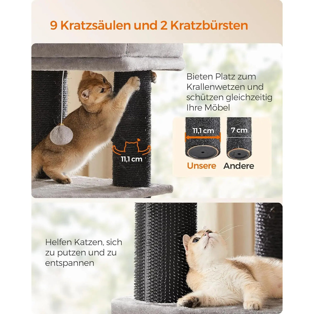 Kratzbaum für grosse Katzen – Höhle, Wärmefunktion