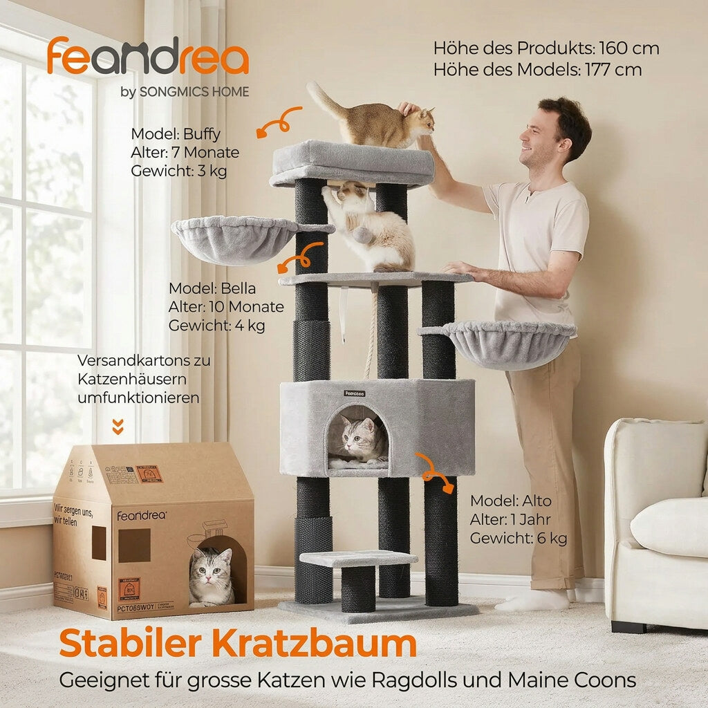 Kratzbaum für grosse Katzen – Höhle, Wärmefunktion