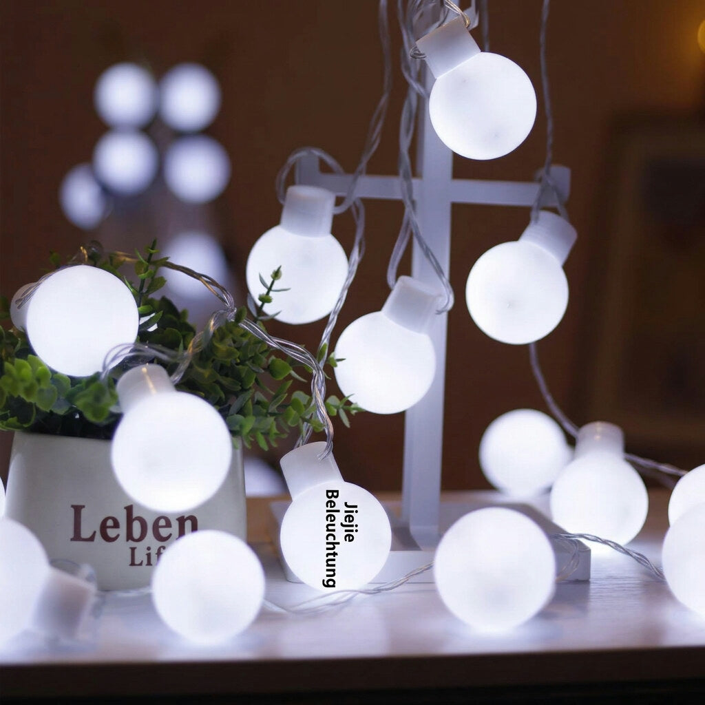 LED-Kugelkette – warmweiss, wetterfest – Bild 3