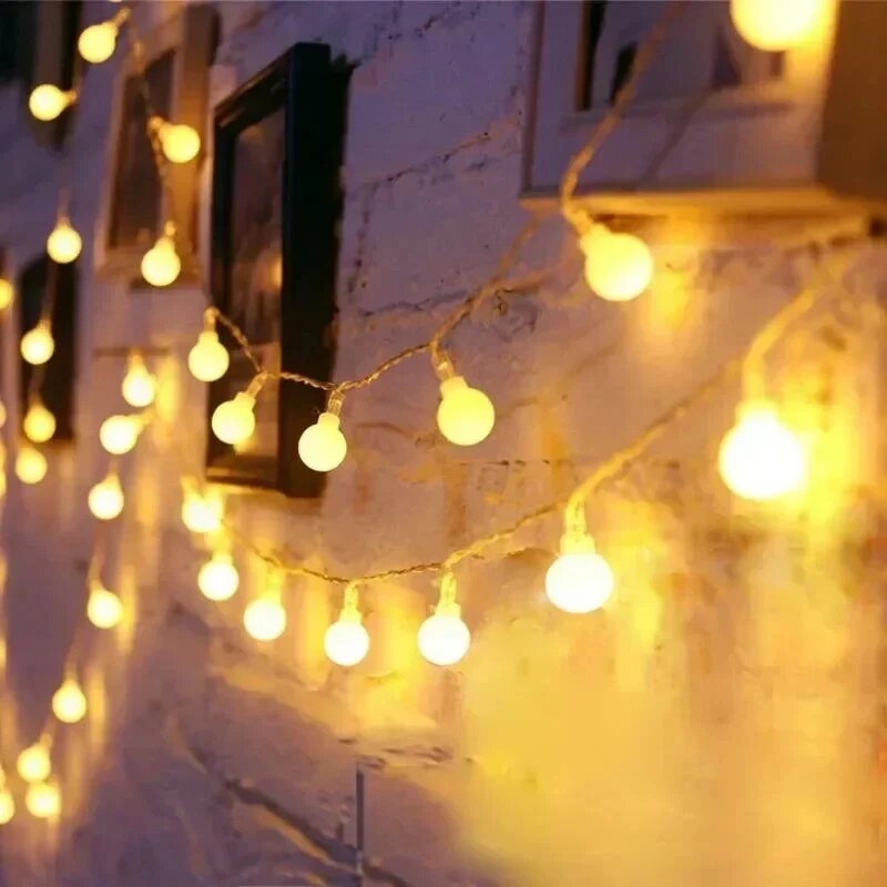 LED-Kugelkette – warmweiss, wetterfest – Bild 4