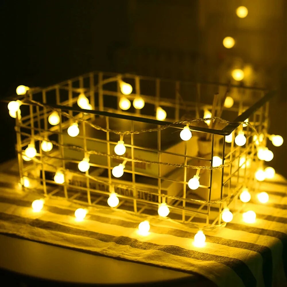 LED-Kugelkette – warmweiss, wetterfest – Bild 5