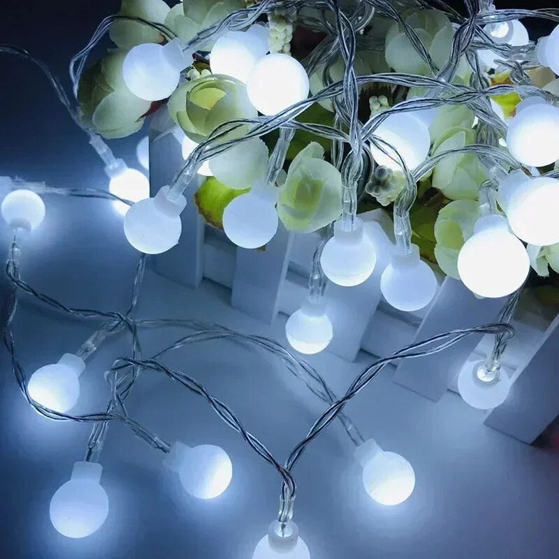 LED-Kugelkette – warmweiss, wetterfest – Bild 7