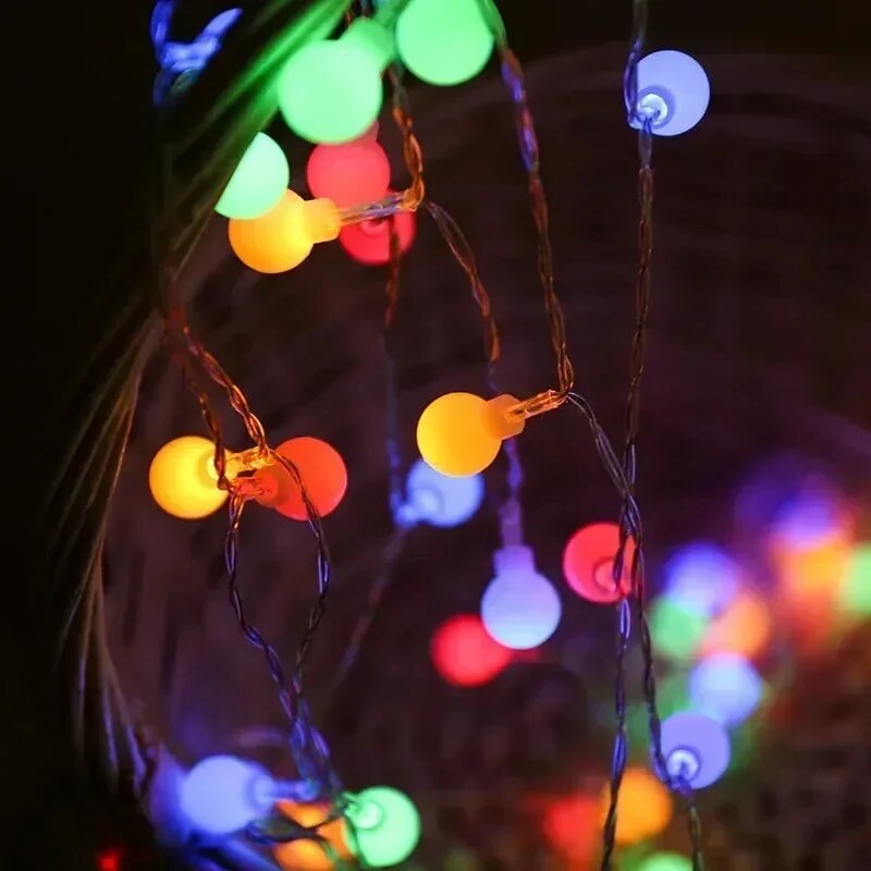LED-Kugelkette – warmweiss, wetterfest – Bild 8