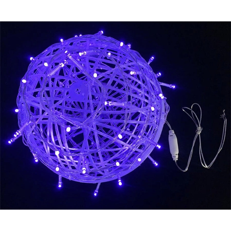 Lichtergirlande Rattan Blau