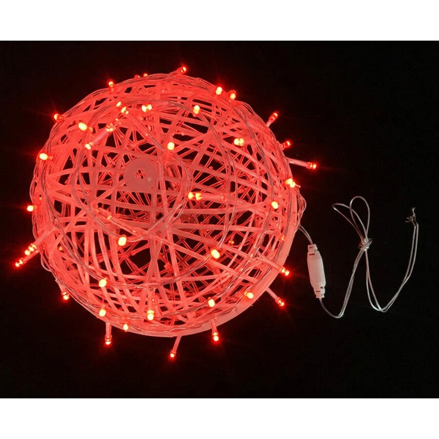 Lichtergirlande Rattan Rot
