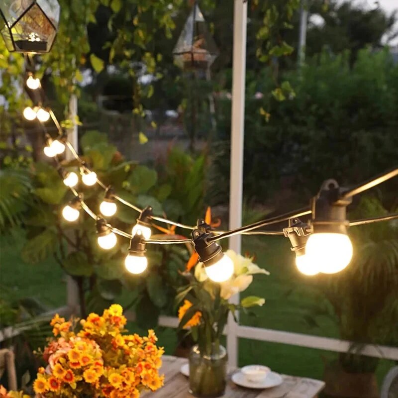 Lichterkette Garten – LED-Birnen, ganzjährig wasserdicht – Bild 3