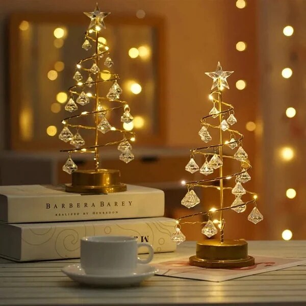 Nachttischlampe – Weihnachtsbaumform aus Kristall – Bild 2