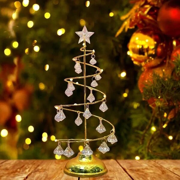 Nachttischlampe – Weihnachtsbaumform aus Kristall – Bild 7