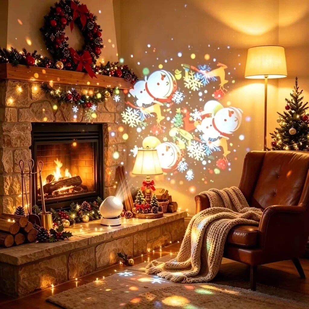 Weihnachtsbeleuchtung – Lichtprojektor, drehbar – Bild 2