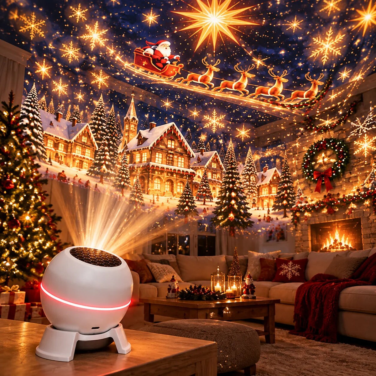 Weihnachtsprojektor – bewegte Motive, kompakt