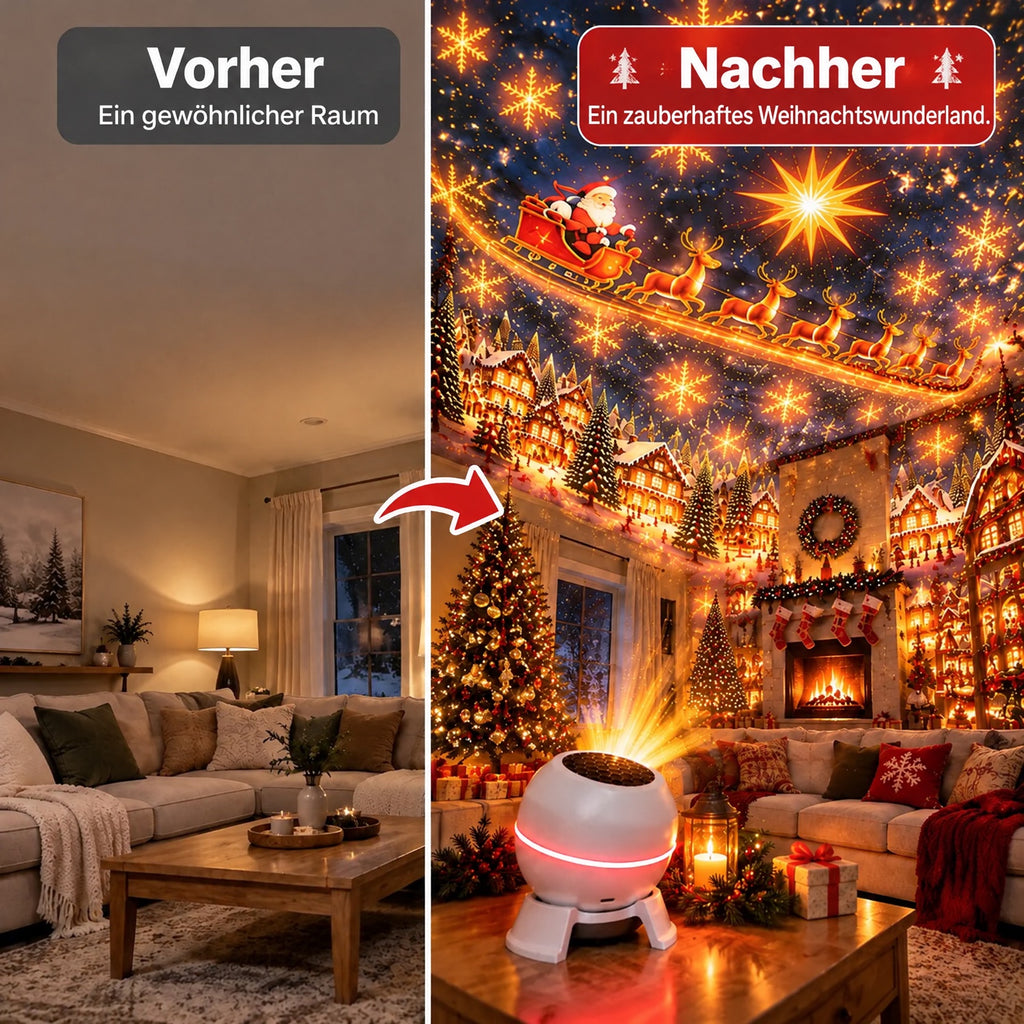 Weihnachtsprojektor – bewegte Motive, kompakt
