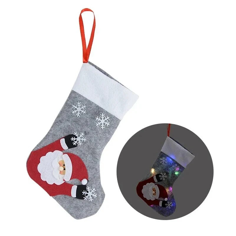 Weihnachtsstrumpf – LED-Licht, Vliesstoff